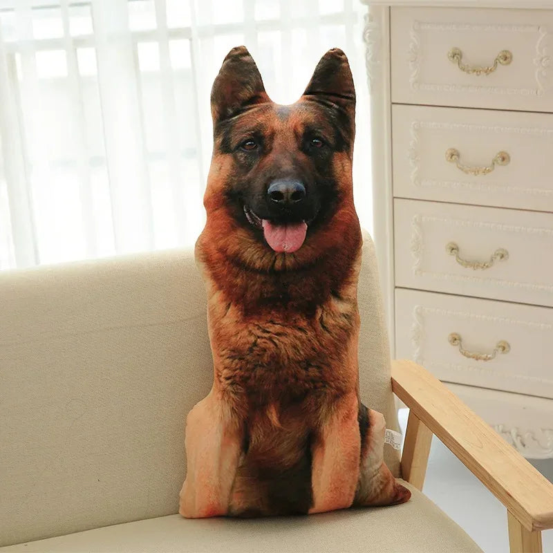 3D Cute Bend Dog Pillow 20CM Throw Lifelike Animal Funny Head Cosplay Children Favorite Toy Cushion Christmas Gift