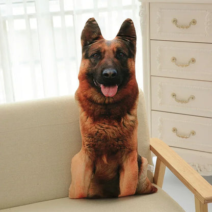 3D Cute Bend Dog Pillow 20CM Throw Lifelike Animal Funny Head Cosplay Children Favorite Toy Cushion Christmas Gift