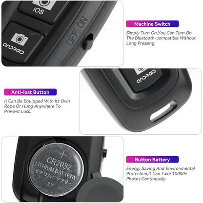 Remote Shutter Release for Phone Wireless Bluetooth-compatible Control for Monopod Photo Camera Shutter Button Selfie Accessory
