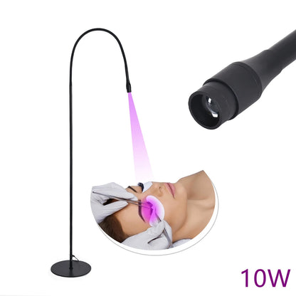 10W UV Lash Lamp Floor with Foot Switch False Eyelash Extension Nail Dryer Grafting Glue Fast Curing Light