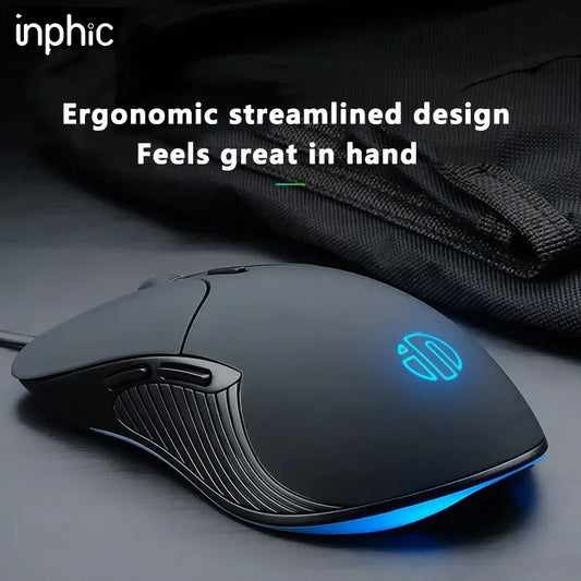 INPHIC B2 USB Wired Mouse Silent Office Gaming Mouse for PC and Laptops by PDG ibma