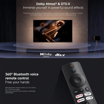 Xiaomi TV Stick 4K 2nd Gen, Portable Streaming Media, Netflix Dual-band WiFi 6 Google Assistant, BT5.2 Smart TV Dongle, 360° Bluetooth Voice Remote Control Google TV