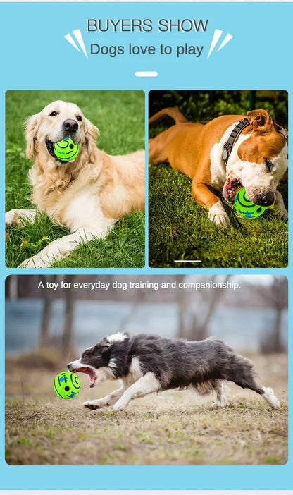 Pet Dog Toy Ball Wobble Wag Giggle Ball Interactive Dog Cat Toy Chew Toy Giggle Sounds Toy When Rolled or Shaken For Pet Dog Fun