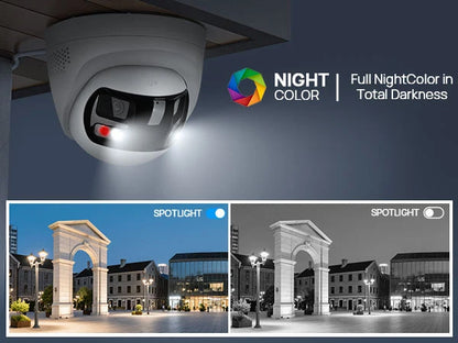 Original Hikvision DS-2CD1383G2P-LIUF/SL 8MP Dual Lens Stitched Wide Angle Smart Hybrid Light 180° Fixed Turret Network Camera