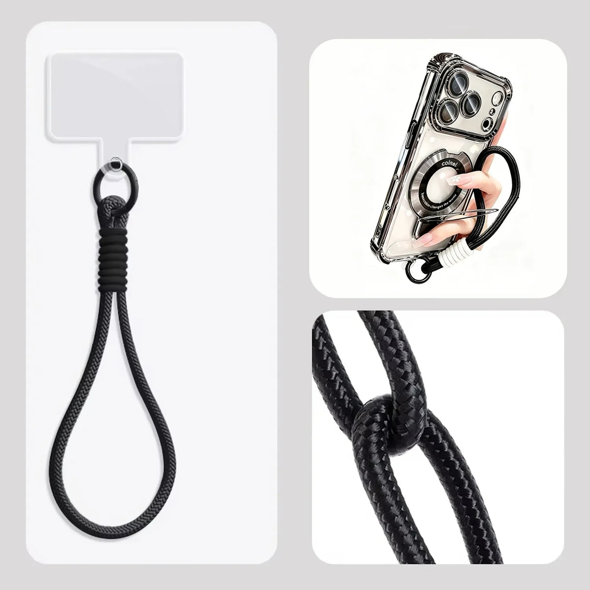 Luxury Transparent Magnetic Stand Plating Phone Case For iPhone 18 Pro Max 17 Pro 16 15 14 Plus 13 12 11 With Soft Lanyard Cover