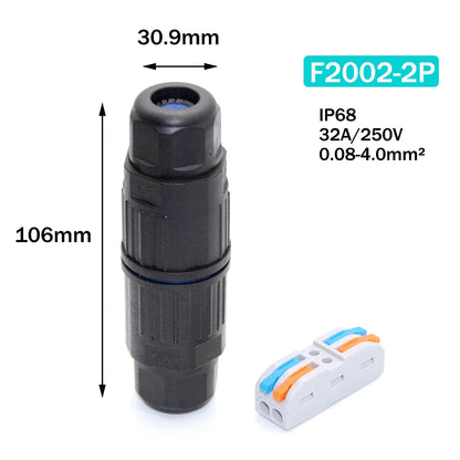 1PCS IP68 Electrical Waterproof Wire Connector Cable 2Pin 3Pin 4Pin 5Pin Quick Push In Terminal Block Connector LED Lamp