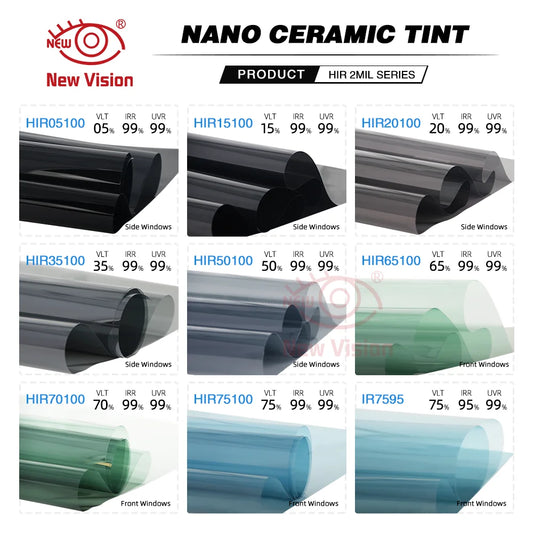 1mX2m High Rejection HIR100%% Nano Ceramic Car Window Tint Film Auto Glass Decorative Sun Control Film by PDG ibma