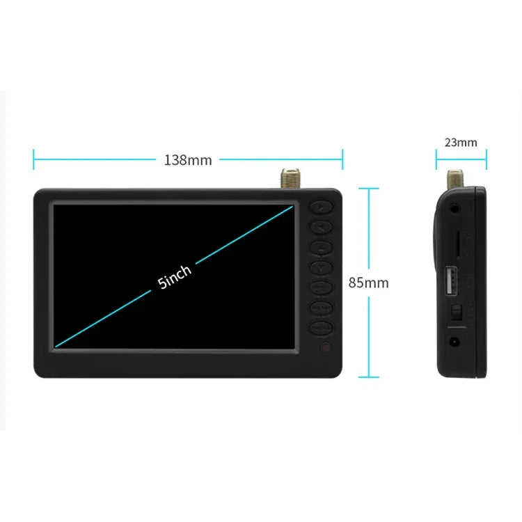 Small TV 5 Inch Portable LED Television Support DVB-T DVB-T2 ATSC ISDB Rechargeable Digital TV