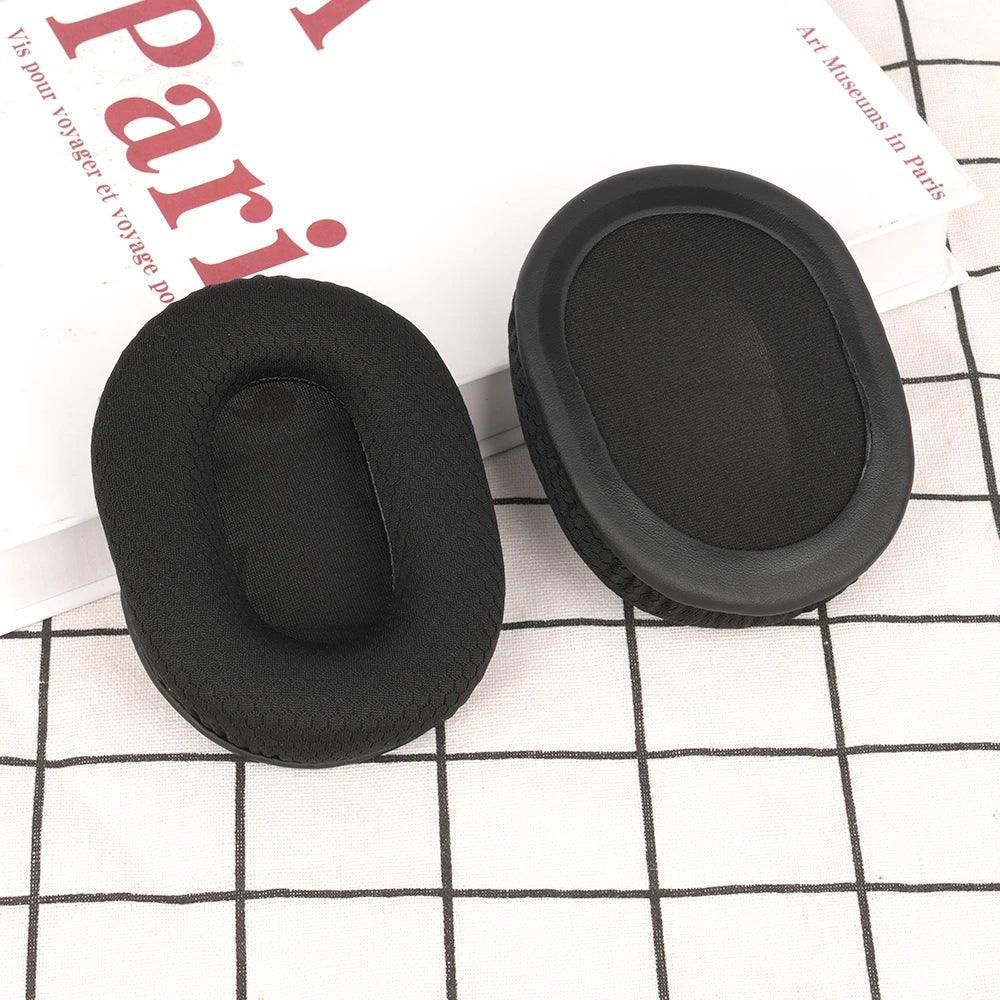 Black Mesh Fabric Velour Leather Earpads for Turtle Beach i30 i60 PX51 Headphones EarForce PX22 / Elite 800X / Seven Ear Cushion