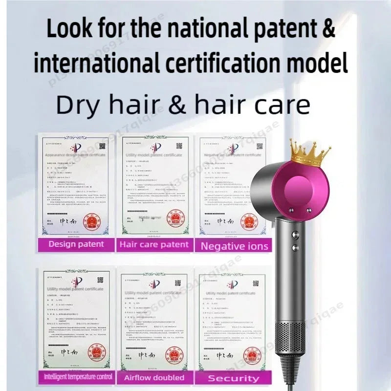 1600W Professinal Leafless Hair Dryer Negative Ion Hair Care Hairdryer Home Powerful Blow dryer Styling Toos Gift For Women