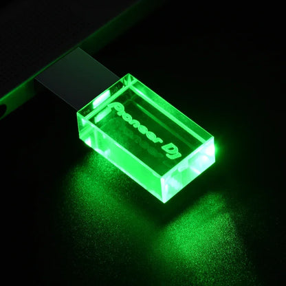Hot Sale Pioneer DJ Crystal USB 2.0 Flash Drive 128GB Real Capacity Memory Stick 64GB Silver Case LED Light Pen Drive with Box