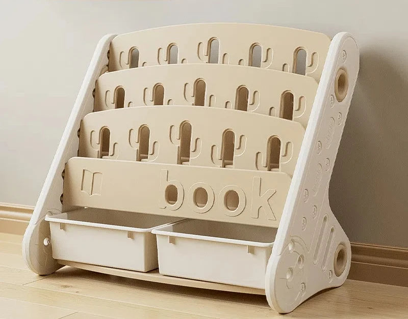 Eco-friendly  Children's Bookshelf Home Bedroom Children's Picture Books Toy Storage Cabinet Snacks Sundries Organizer Rack