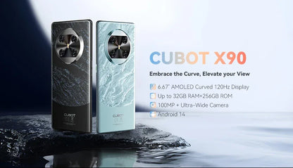 [NEW] CUBOT Android Smartphone X90, 6.67" AMOLED Curved 120Hz Display, 32GB RAM (16GB+16GB), 256GB ROM, Helio G99, NFC, 100MP