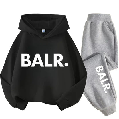 Autumn Warm New York Letter Cool Graphic Print Children Long Sleeve Hoodie +pant Suit 2pcs Set Sweatshirt Boy Girl Kid Sportwear