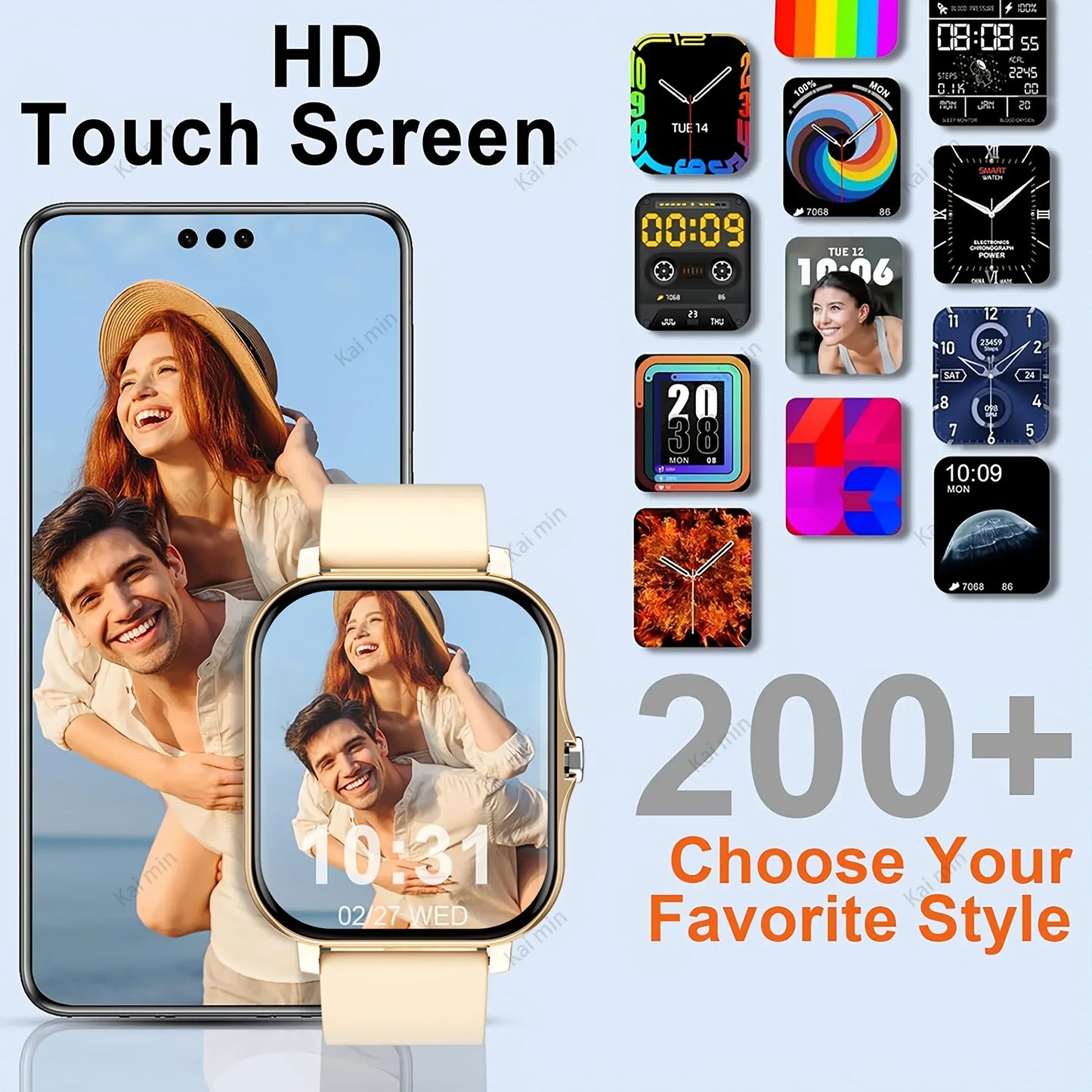 2025New Upgrad Smart Watch For Men Women 1.83Inch Full Touch Display BT Call Sports Monitoring SmartWatch For Android&IOS Phone
