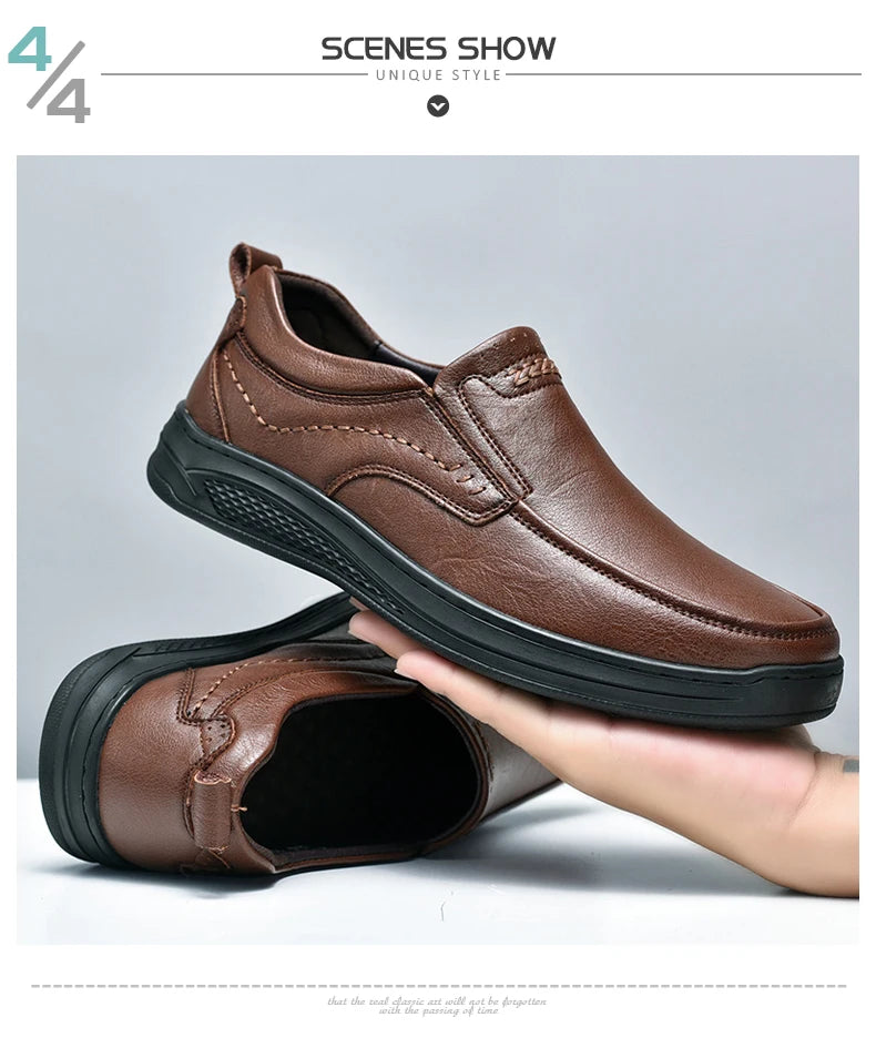 Genuine Leather Men's Shoes Comfortable Outdoor Casual Shoes High Quality Cow Leather Handmade Business Men Flats Shoe For Men