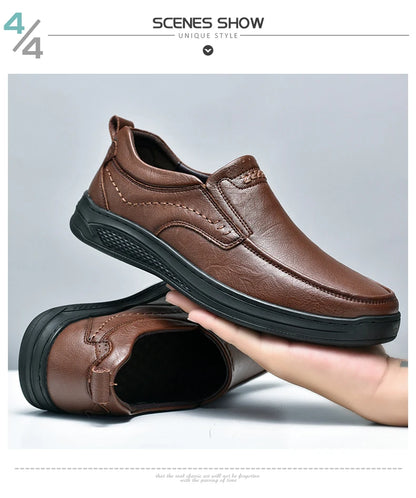 Genuine Leather Men's Shoes Comfortable Outdoor Casual Shoes High Quality Cow Leather Handmade Business Men Flats Shoe For Men