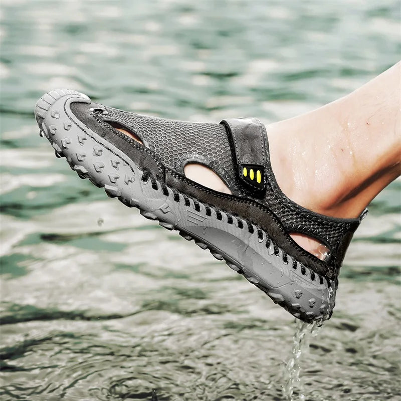 Summer Men Sandals Genuine Leather Mens Casual Shoes Outdoor Men Leather Sandals for Men Beach Shoes Roman mens Shoes