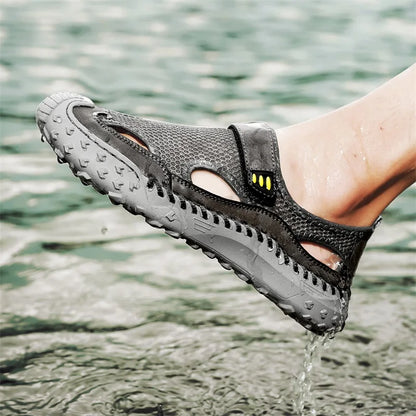 Summer Men Sandals Genuine Leather Mens Casual Shoes Outdoor Men Leather Sandals for Men Beach Shoes Roman mens Shoes