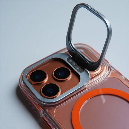 Flip Camera Lens Holder For Magnetic Magsafe Case For iPhone 17Pro 16 16Pro 17 17Pro max Transparent Protective Phone Cover