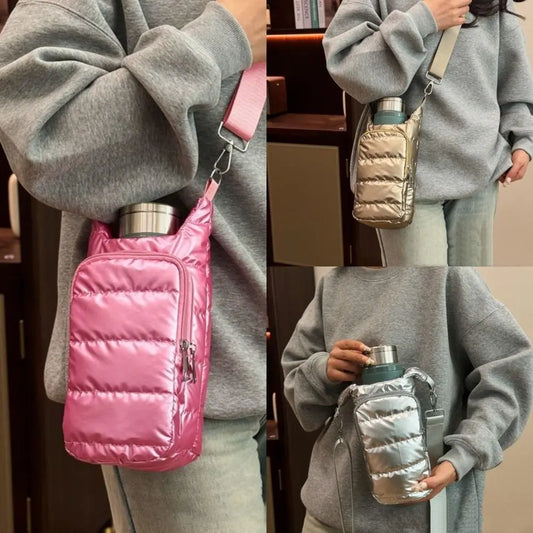 Winter Portable Water Bottle Bag Shoulder Bag Waterproof Thermal Vacuum Mug Cup Sleeve Adjustable Shoulder Strap Durable by PDG ibma