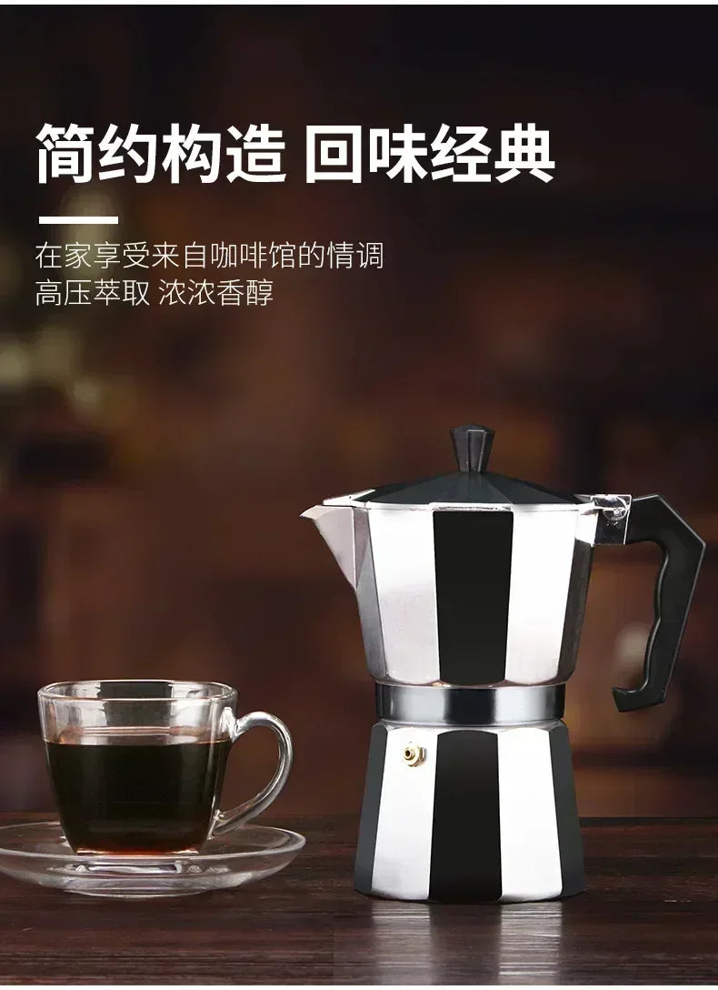 New 50ml-600ml Moka Pot Aluminum Household Electric Burner Stove Top Espresso Percolator Coffee Maker Coffee Extraction Pot