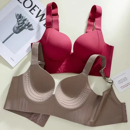 Seamless Women's Underwear, Large Size, No Steel Ring, Gathered and Adjusted, Anti-sagging Sexy Bra Push Up Bra