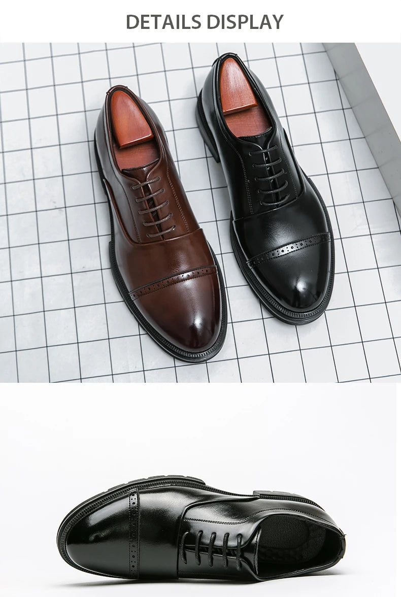 High Quality Brogues Wedding Leather Shoes Men Classic Formal Office Casual Business Shoes Man Social Oxford Men's Dress Shoes