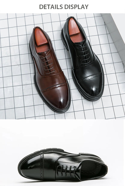 High Quality Brogues Wedding Leather Shoes Men Classic Formal Office Casual Business Shoes Man Social Oxford Men's Dress Shoes