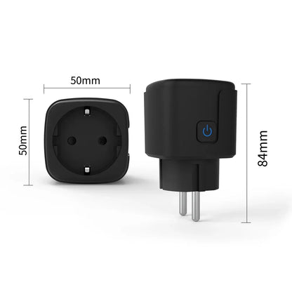 20A Tuya WiFi Smart Socket with Energy Monitor EU Plug Timer Schedule Works with Smart Life App Alexa Google voice control