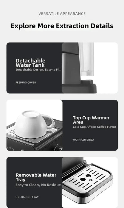 20Bar Pressure, Dual Brew (Hot/Cold), Smart Touchscreen, Milk Frother, Fast Heating, Energy Saving - Perfect for Home Baristas