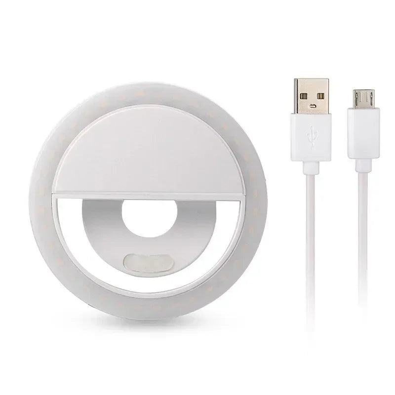 Ringlight Selfie Light Clip On Light For iPhone Samsung POCO Phone Light Ring Video Photo Lamp Flashlight Back Light USB Charge