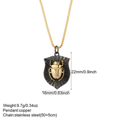 Bohemian Heart Animals Necklace for Women Cute Heart Punk Motocycle Pendant Gold Color Stainless Steel Long Chain Collars Neck