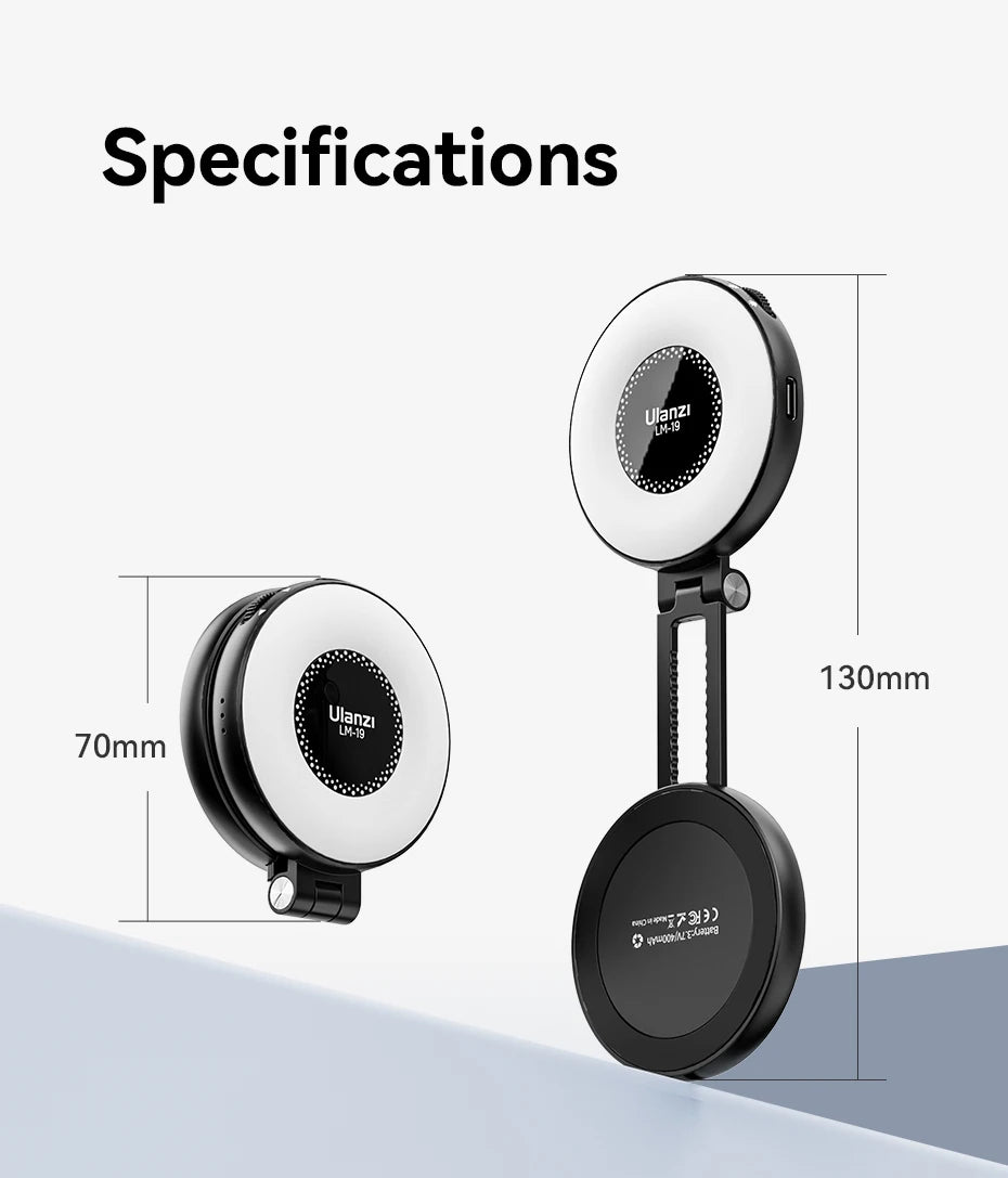 Ulanzi LM19 Bi-color MagSafe Light Phone Stand for iPhone 15 14 13 12 Mini Pro Pro Max for Vlog Live-streaming Photography