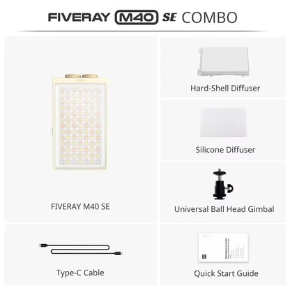 NEW ZHIYUN FIVERAY M40 SE 40W Portable LED Video Light Bi-Color 2700K-8500K Photography Fill Light for Vlog Live Streaming