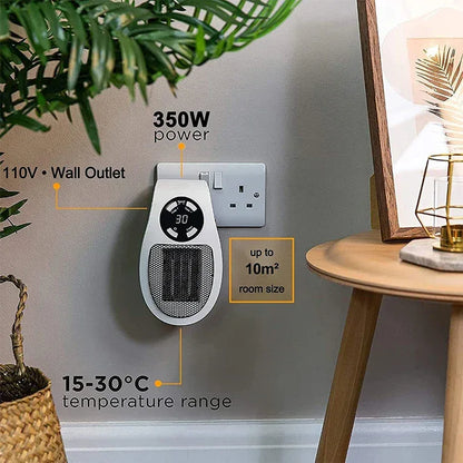 Portable Heater Electric Heater Plug in Wall Room Heater Home Appliance Heating Stove Mini Radiator Remote Hand Warmer Machine