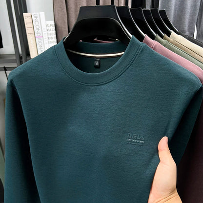 Sweatshirt Men 2025 New Style Spring and Autumn Men's Long Sleeved T-shirt Pure Cotton Round Neck Top T-shirt Base Shirt Trendy