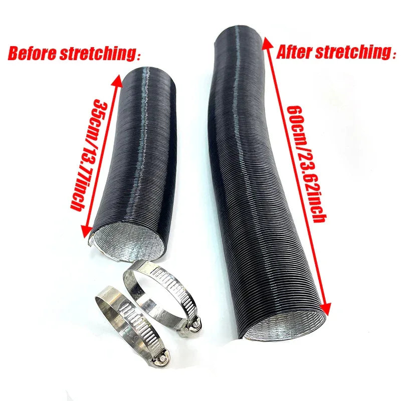 42mm 60mm 75mm 90mm Diameter 60-200cm Length Air Diesel Parking Heater Duct Pipe Tube Hose For Webasto Eberspacher Car Camper