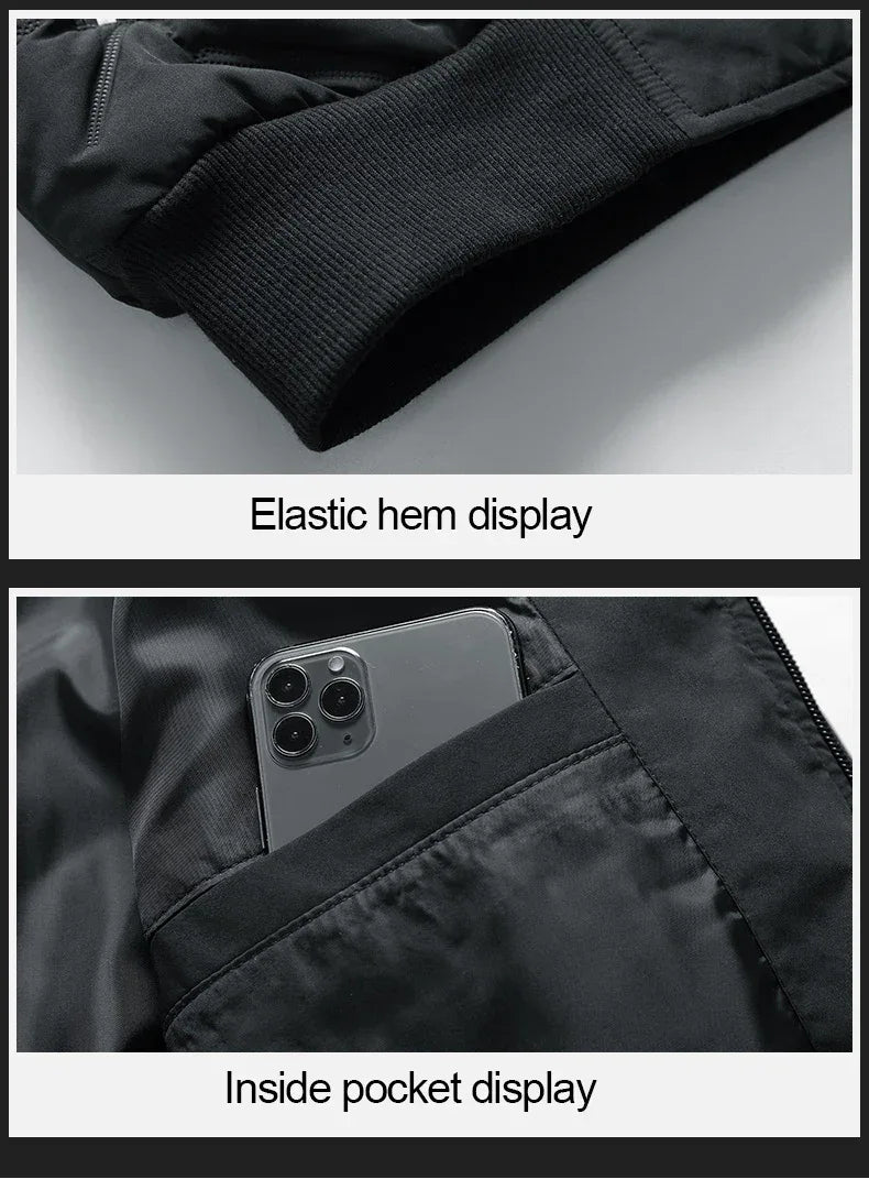 Men Bomber Jacket Casual Autumn Winter Jacket Thicken Men Fashion Clothing 2022 Streetwear Cotton Padded Jacket Slim Fit Coat