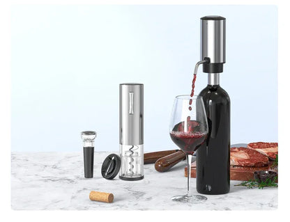 Rechargeable Electric Red Wine Openers Automatic Corkscrew Wine Openers Set Foil Cutter Wine Stopper Wine Pourer Christmas Gifts