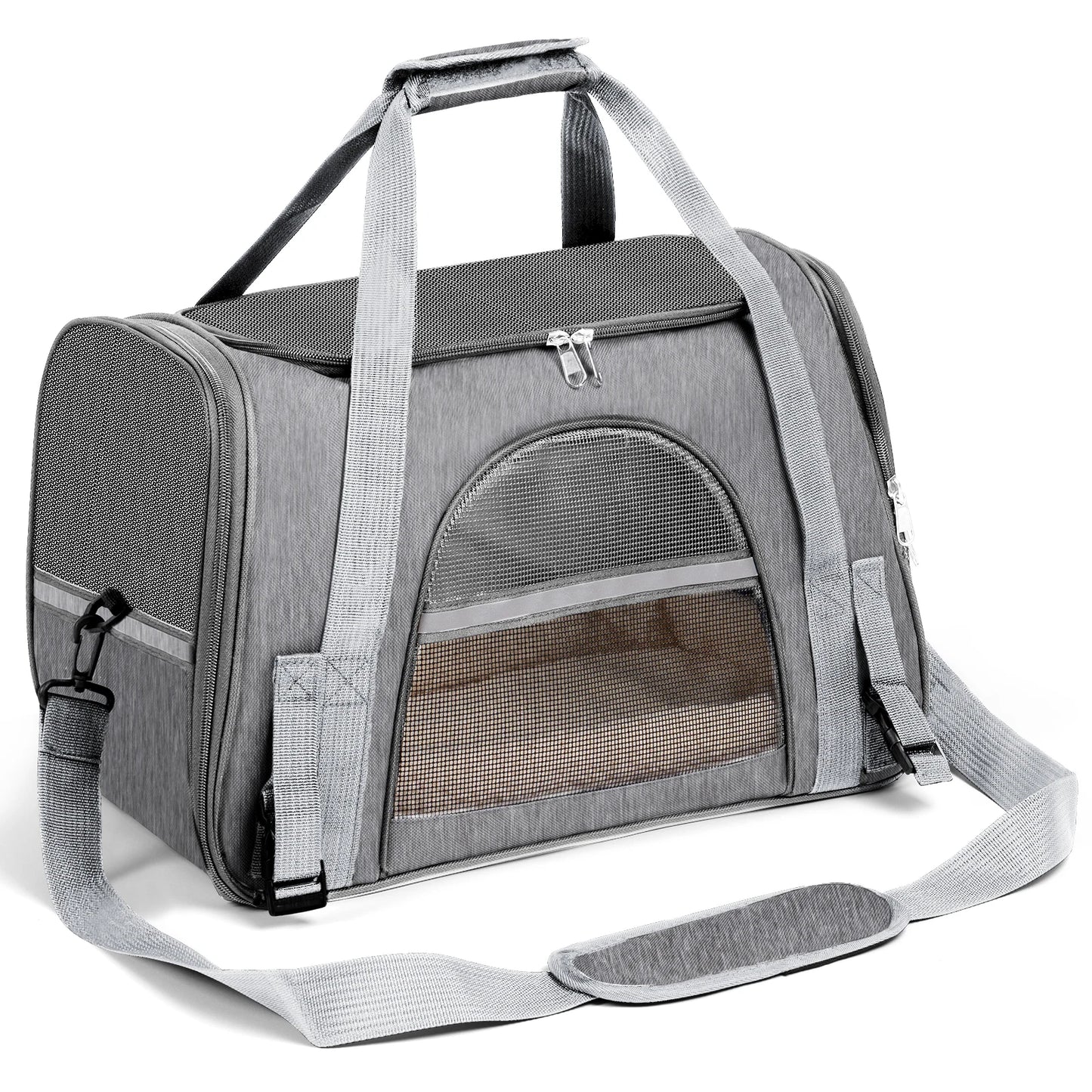 Dog Carrier for Small, Medium Pet Carriers Up to 15Lbs Cat Carrier Soft-Sided Puppy Cat Bag Portable Foldable Airline Approved