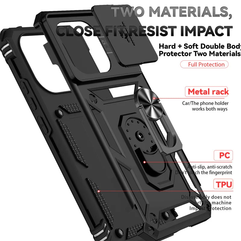 Armor Funda for Xiaomi 15T Pro 5G Case Car Magnetic Holder Ring Phone Case for Xiaomi 15 T Mi15tpro Xiaomi15T Lens Protect Cover