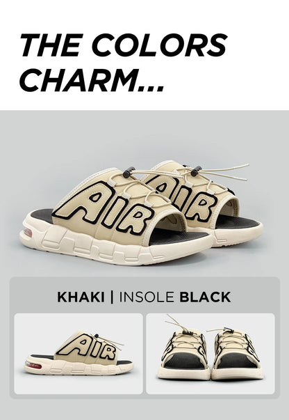 Air Cushion Slippers Summer Men Sandals Thick Sole Beach Slippers Flats Cloud Slides Sports Slippers Outdoor Man Sneaker Shoes