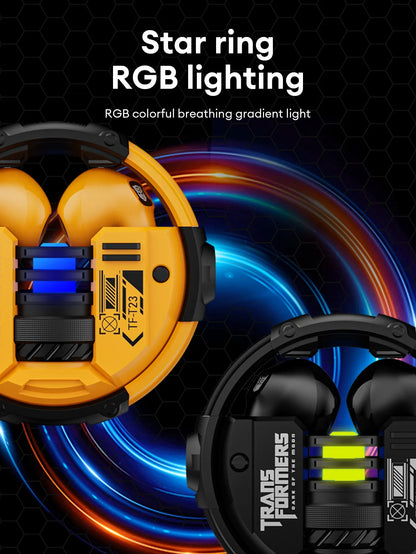 100% Original TRANSFORMERS TF-T23 TWS Bluetooth 5.4 Gaming Earphones Headphones Music Dual Mode Earbuds Choice High Quality