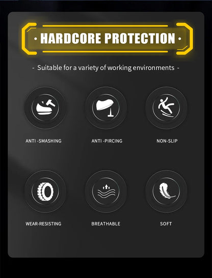 High-quality Safety Shoes Men Steel Wire Rotary Buckle Work Sneakers Indestructible Shoes Anti-smash Anti-puncture Work Shoes