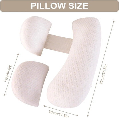 Pregnancy Pillow Maternity Pillow for Side Sleeping Soft Pregnancy Body Pillow Maternity Pillow w/ Detachable Adjustable Pillow