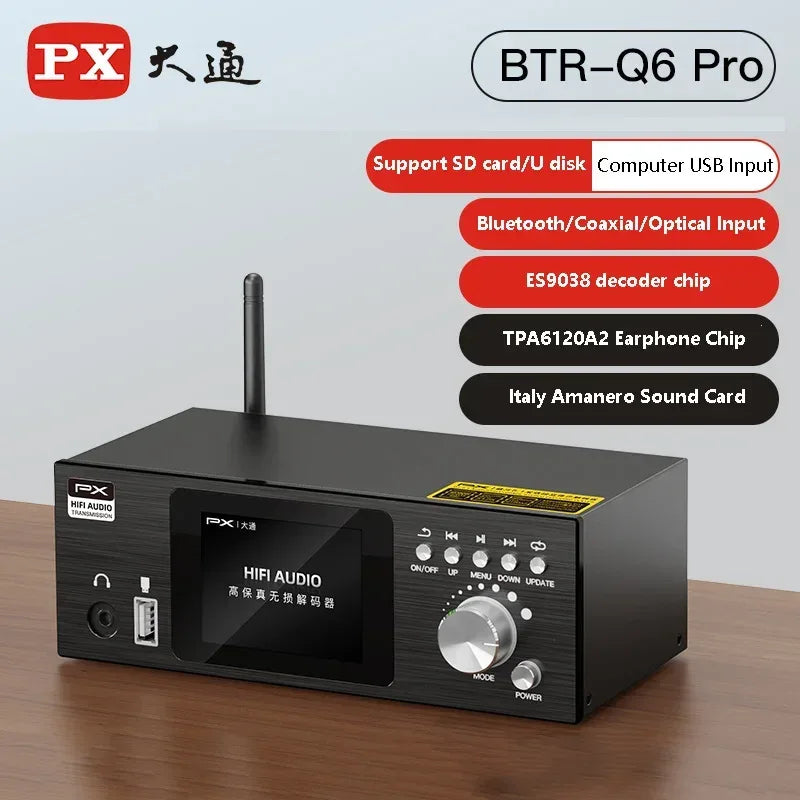 Flagship HIFI Digital Music Player ES9038Q2M DAC DSD512 Lossless Decoding Audio Decoder QCC5125 Bluetooth 5.1 AMANERO USB