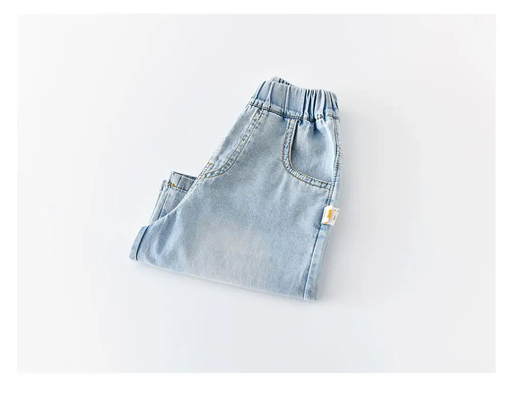 2026 Summer New Baby Thin Denim Shorts Children Casual Pants Boys Girls Loose Jeans Shorts Solid Kids Clothes