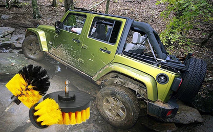 3Pcs Set Electric Scrubber Brush Drill Brush Kit Plastic Round Cleaning Brush For Carpet Glass Car Tires Nylon Brushes 2/3.5/4''
