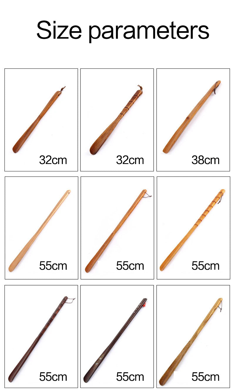Professional Shoe Spoon Home Tools Durable Professional Wooden Shoe Horn Flexible Wood Long Handle Shoehorn Useful Shoe Lifter